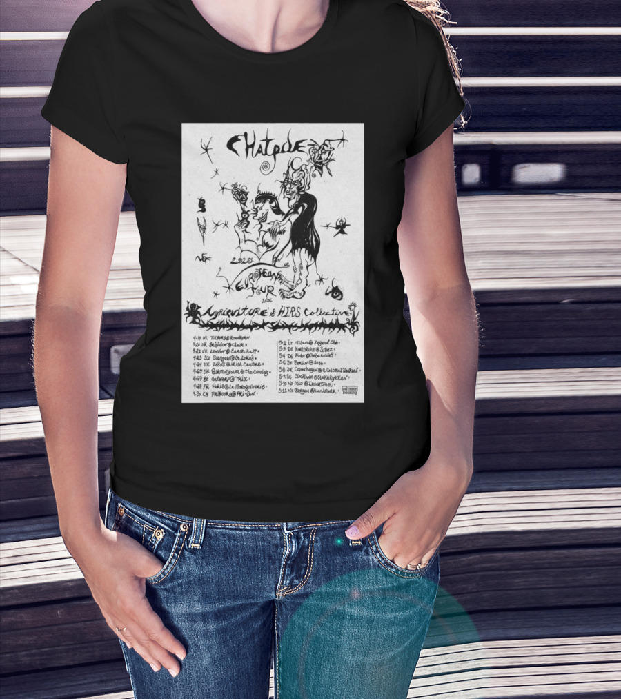 Chat Pile 2025 European Tour Cities Featuring Agriculture And HIRS Collective T-Shirt