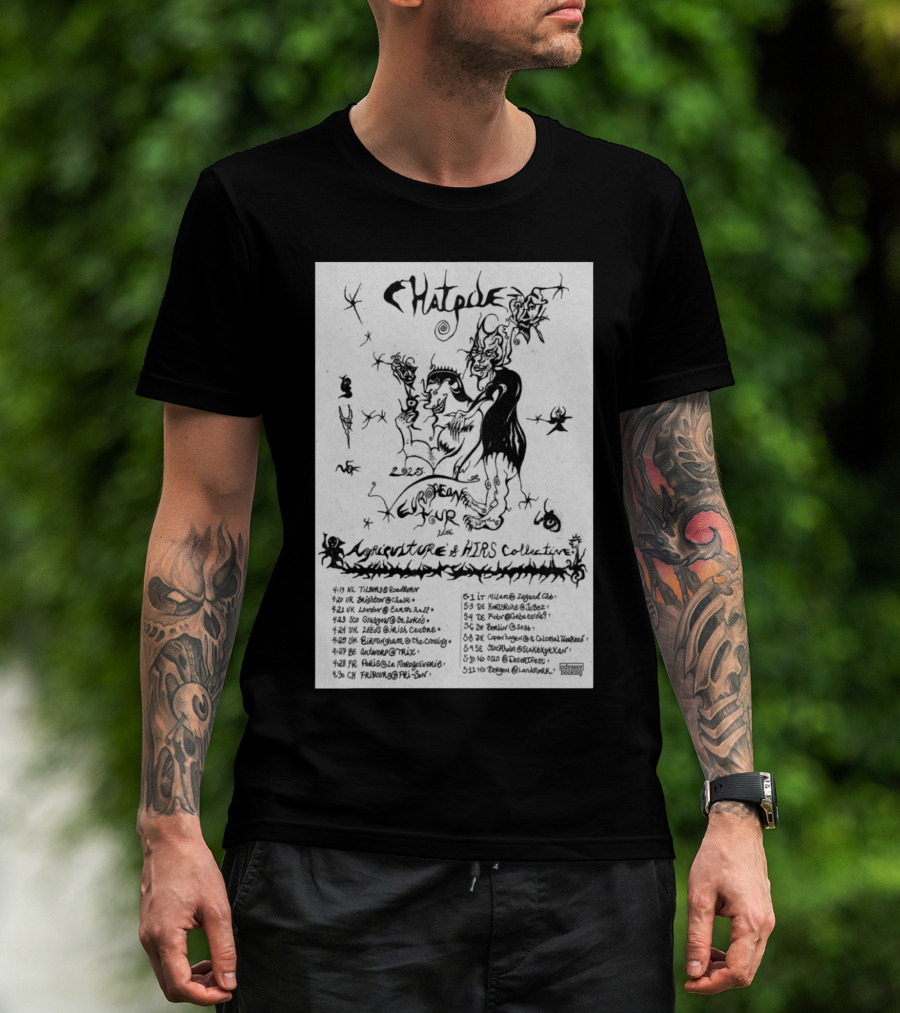 Chat Pile 2025 European Tour Cities Featuring Agriculture And HIRS Collective T-Shirt