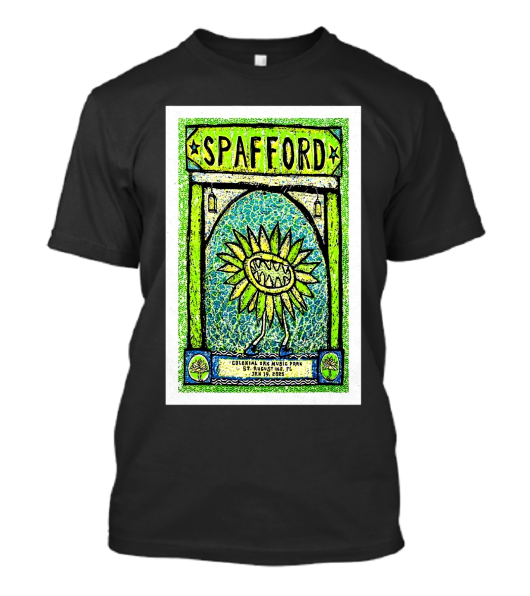 Spafford Colonial Oak Music Park St. Augustine FL January 19 2025 Sunflower Art T-Shirt