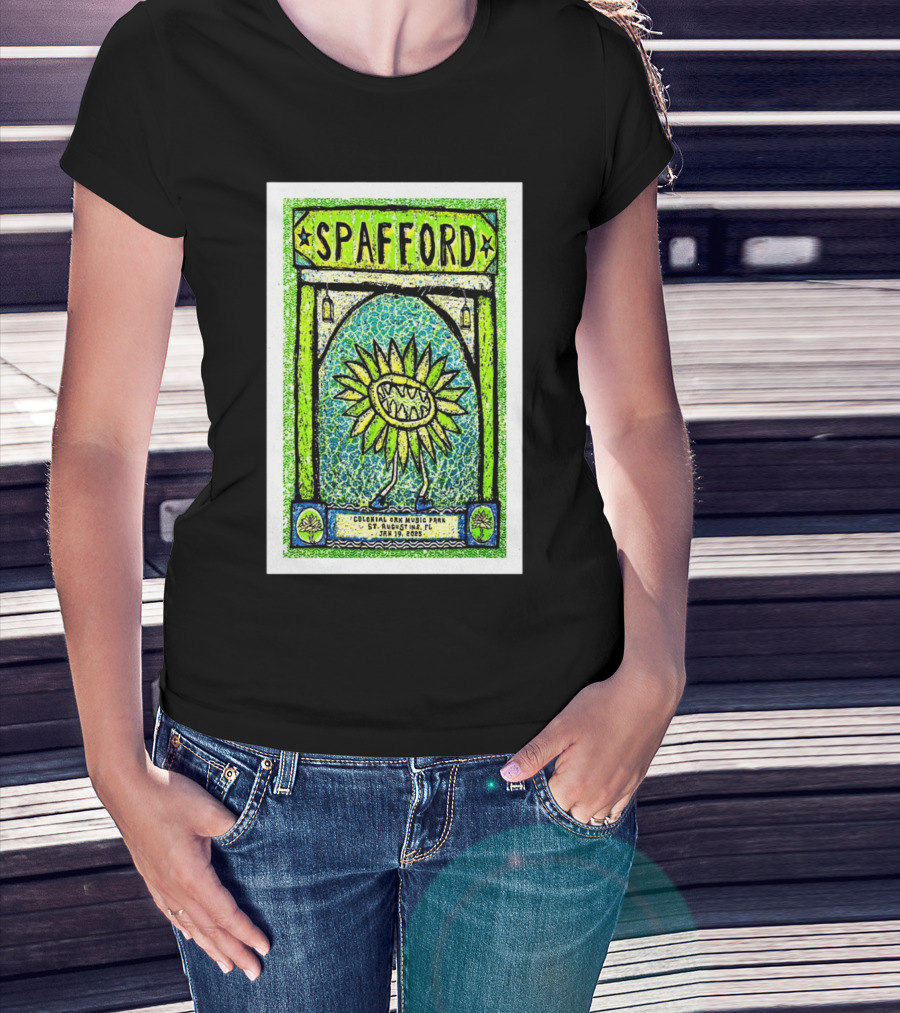 Spafford Colonial Oak Music Park St. Augustine FL January 19 2025 Sunflower Art T-Shirt