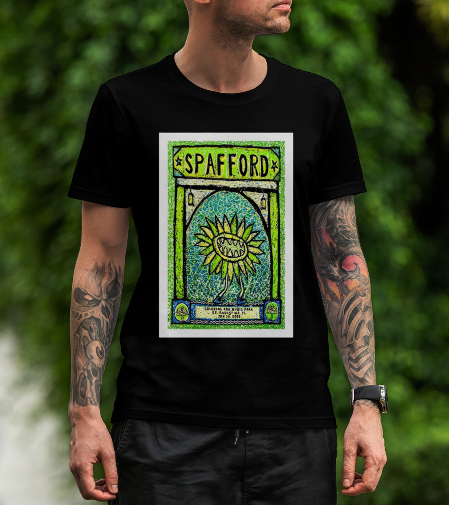 Spafford Colonial Oak Music Park St. Augustine FL January 19 2025 Sunflower Art T-Shirt