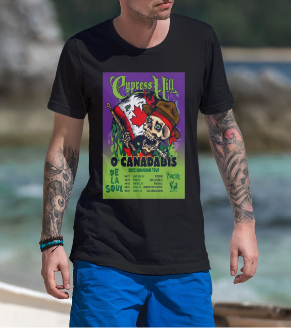Cypress Hill O Canadabis 2025 Canadian Tour Dates Saint John To Toronto Featuring De La Soul T-Shirt