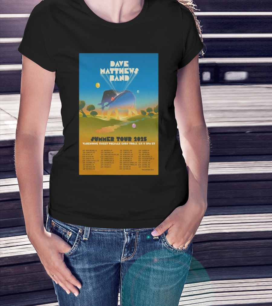 Dave Matthews Band Summer Tour 2025 New Orleans Charlotte Bethel Dates And Locations T-Shirt
