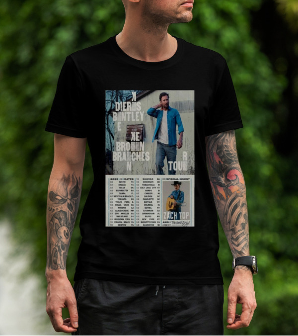 Dierks Bentley Broken Branches 2025 Tour Austin Dallas Tulsa Zach Top Special Guest 5.29 5.30 5.31 T-Shirt