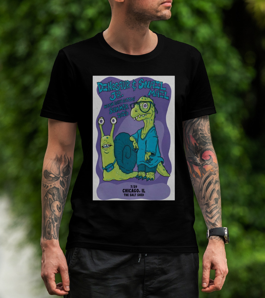 Dinosaur Jr. Snail Mail With Easy Action Summer 2025 Chicago IL 7/29 The Salt Shed T-Shirt