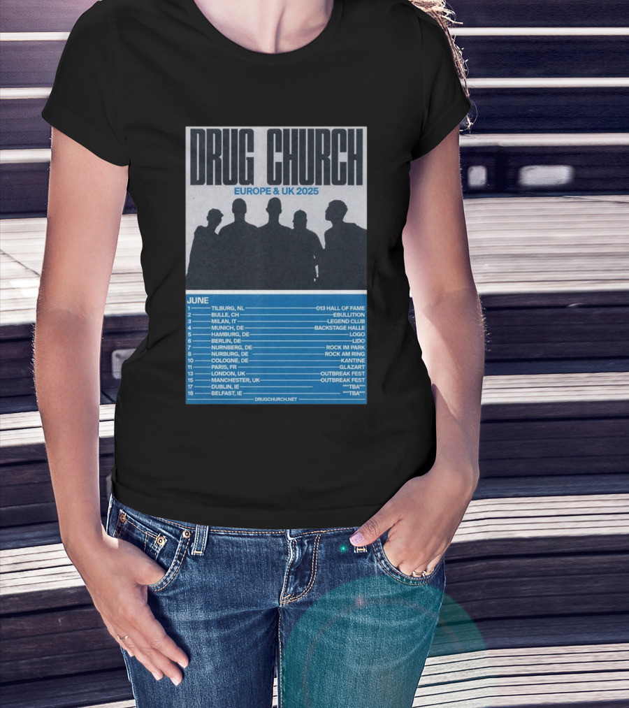 Drug Church Europe And UK 2025 Tour June Dates Tilburg NL 013 Hall Of Fame T-Shirt
