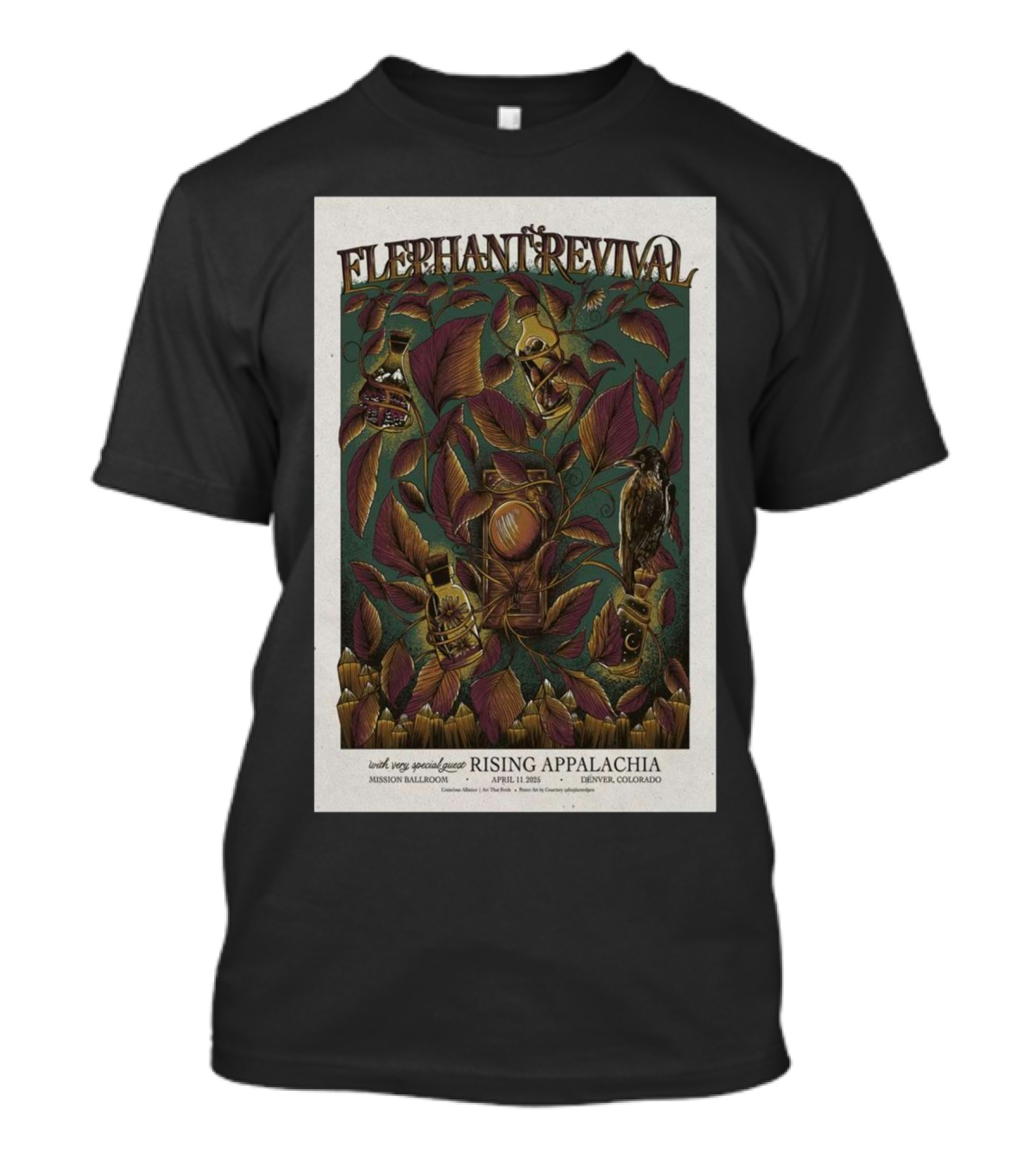 Elephant Revival Rising Appalachia April 11 2025 Mission Ballroom Denver Colorado Concert T-Shirt