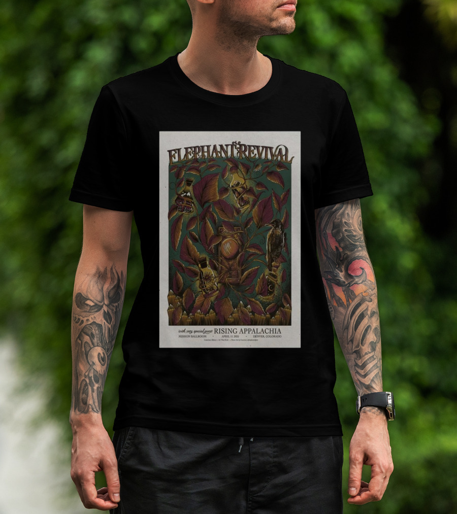 Elephant Revival Rising Appalachia April 11 2025 Mission Ballroom Denver Colorado Concert T-Shirt