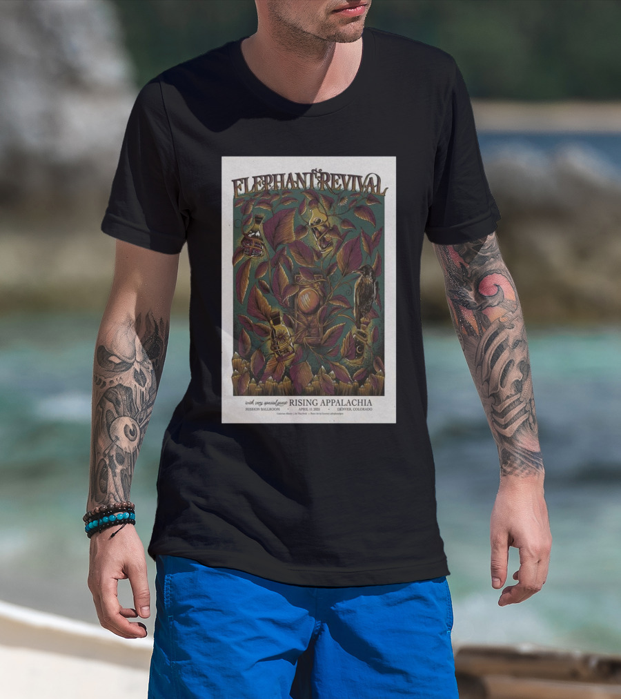 Elephant Revival Rising Appalachia April 11 2025 Mission Ballroom Denver Colorado Concert T-Shirt