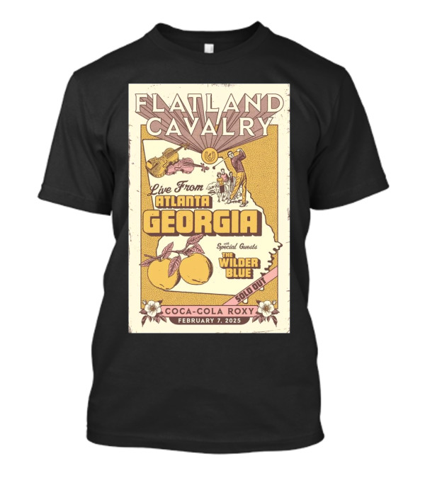 Flatland Cavalry Live February 7 2025 Coca-Cola Roxy Atlanta Georgia The Wilder Blue Special Guests T-Shirt
