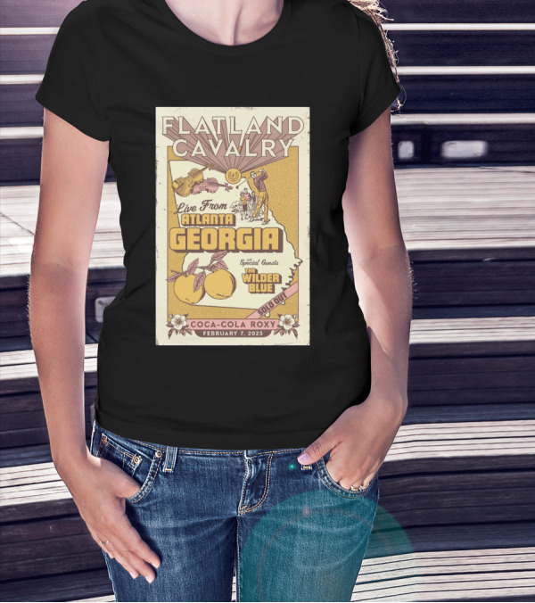 Flatland Cavalry Live February 7 2025 Coca-Cola Roxy Atlanta Georgia The Wilder Blue Special Guests T-Shirt