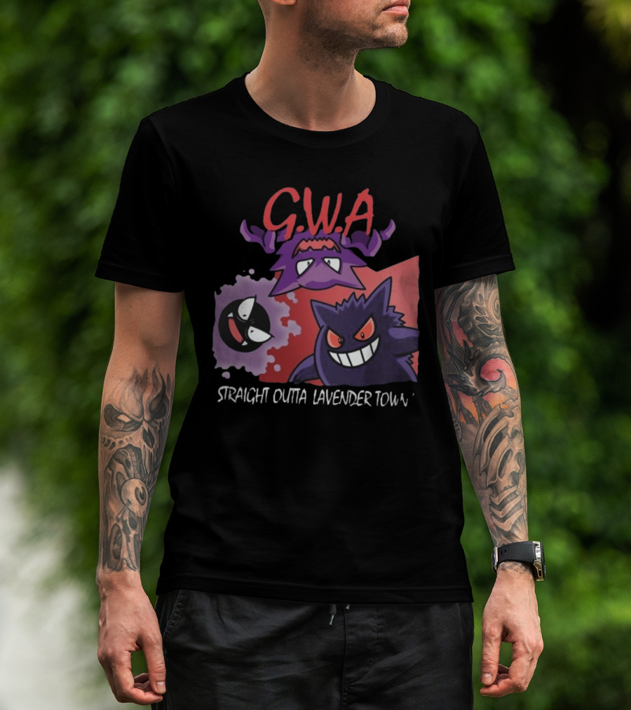 G.W.A Straight Outta Lavender Town Gengar Haunter Gastly T-Shirt