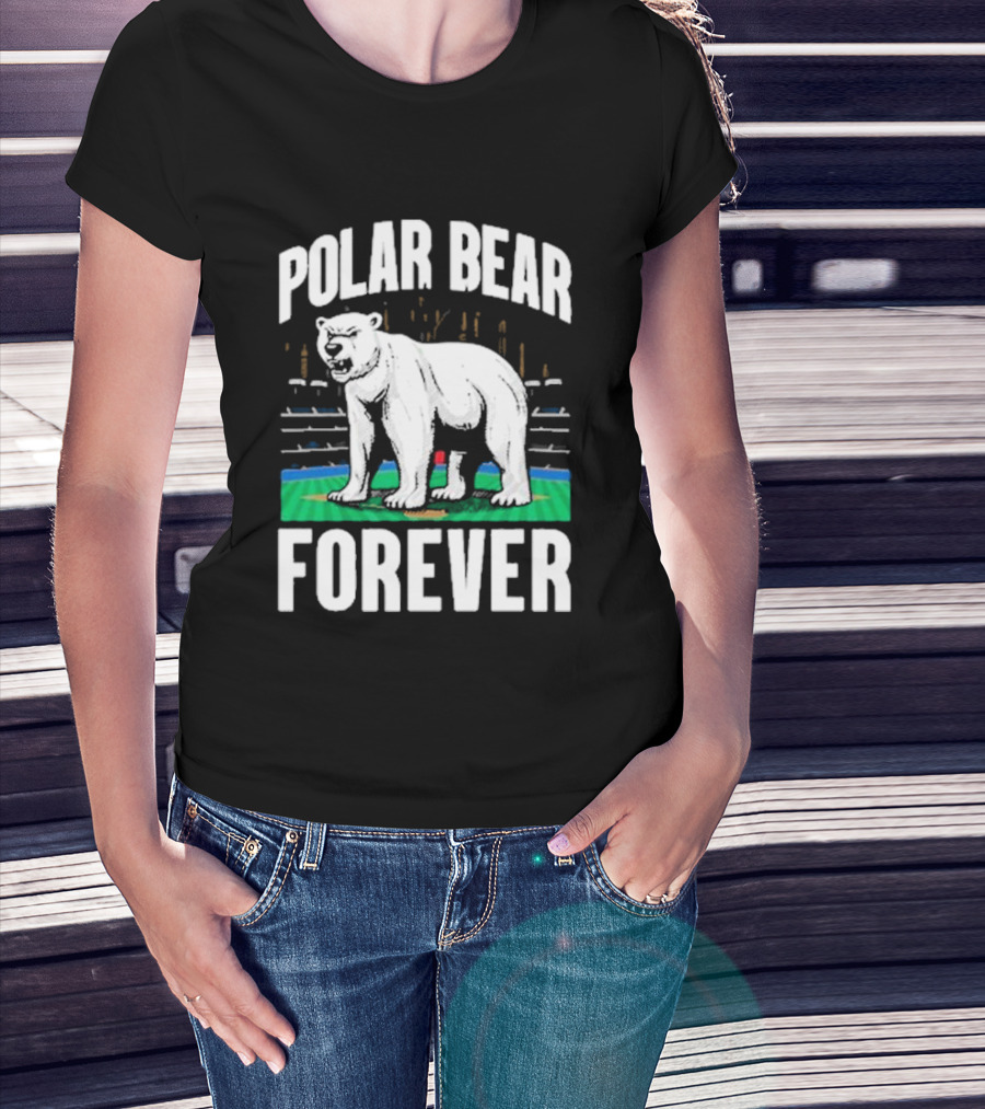 Polar Bear Forever Baseball Stadium Scene T-Shirt