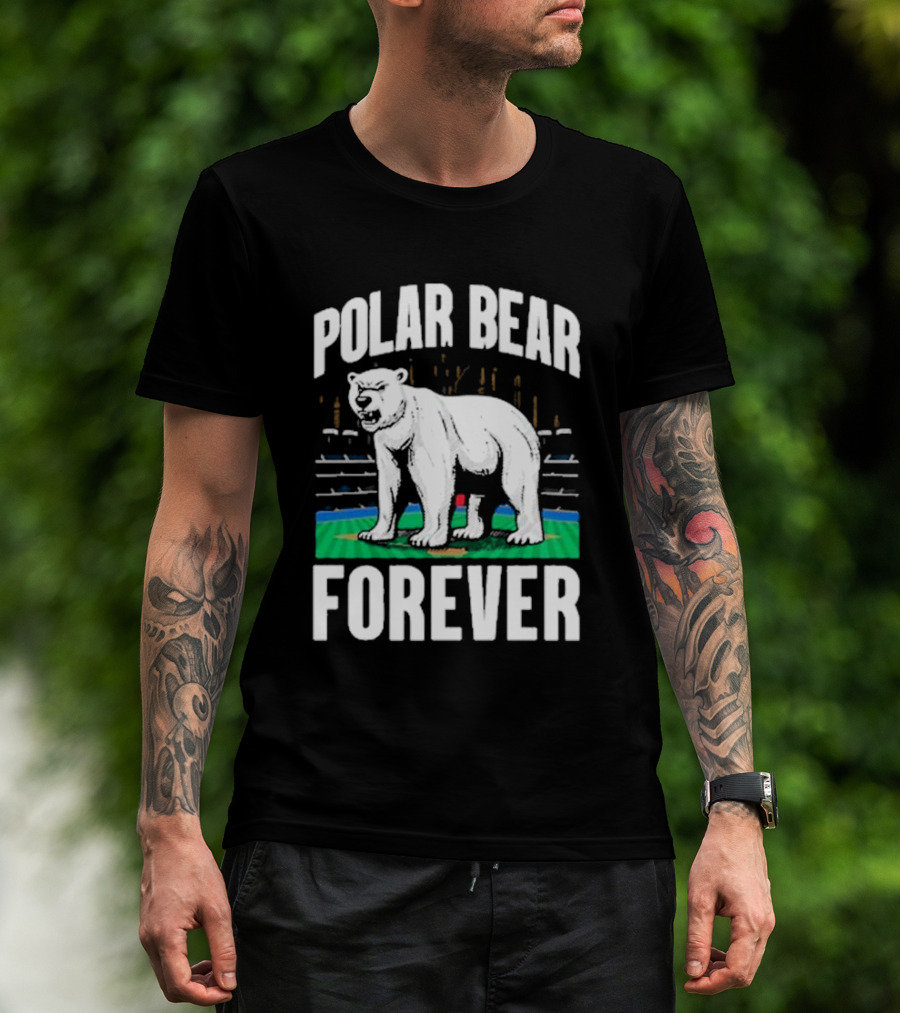 Polar Bear Forever Baseball Stadium Scene T-Shirt