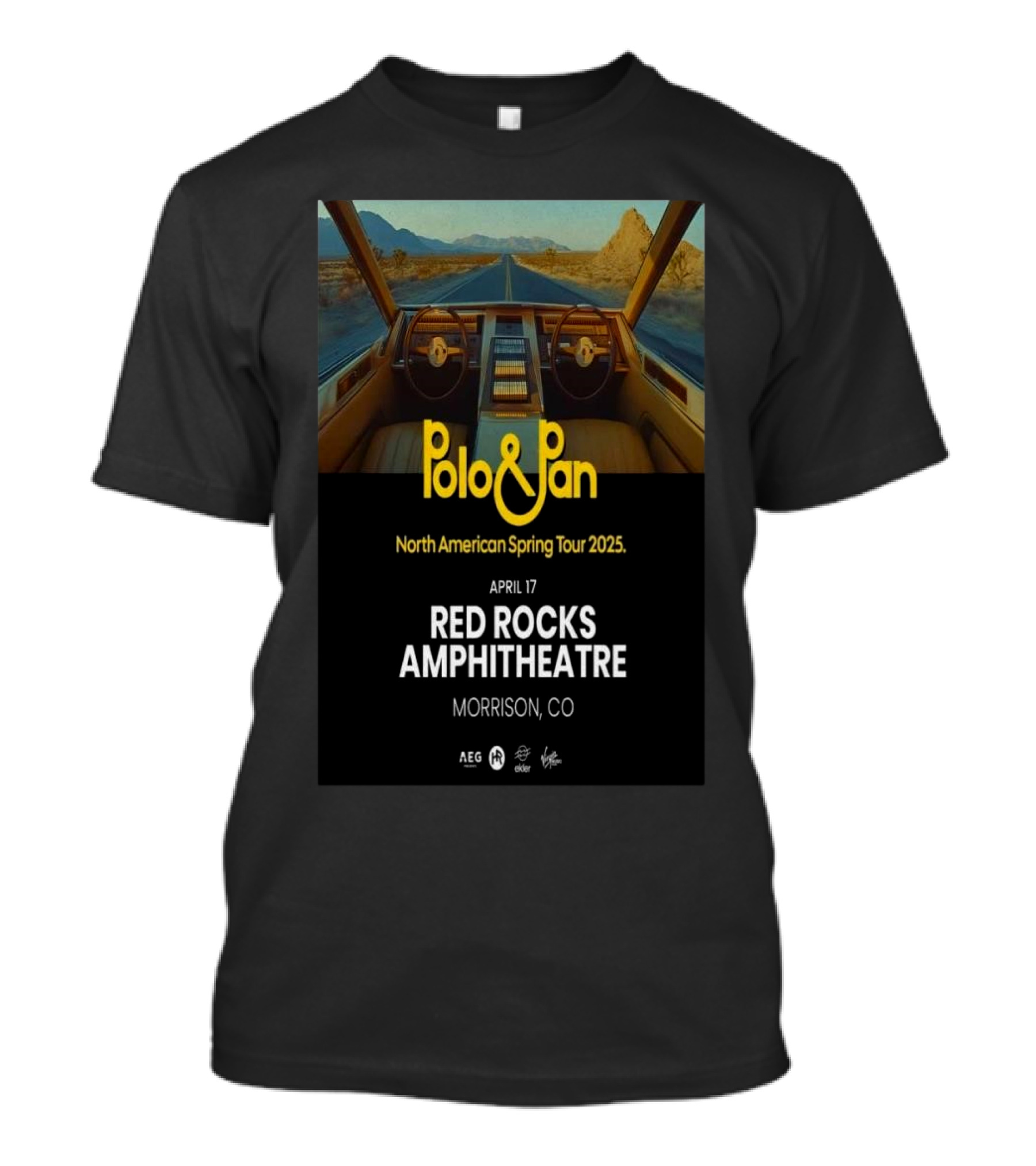 Polo & Pan North American Spring Tour 2025 Red Rocks Amphitheatre April 17 Morrison Colorado T-Shirt