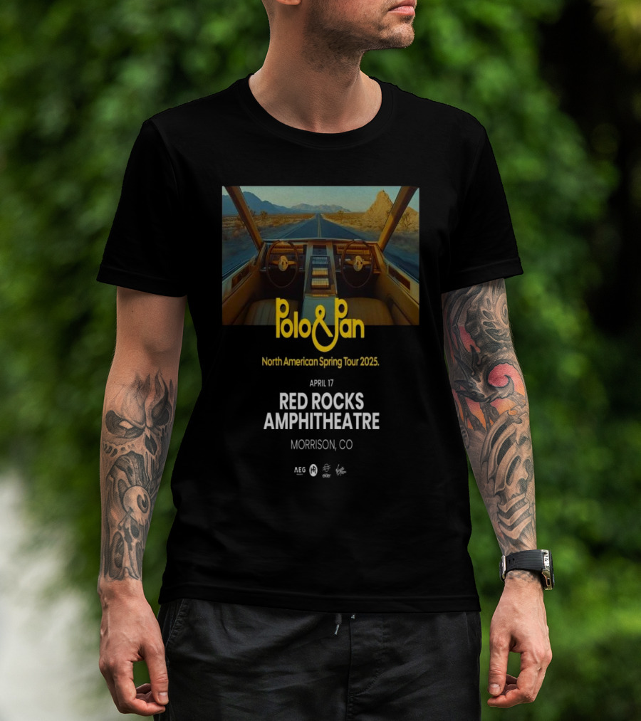 Polo & Pan North American Spring Tour 2025 Red Rocks Amphitheatre April 17 Morrison Colorado T-Shirt