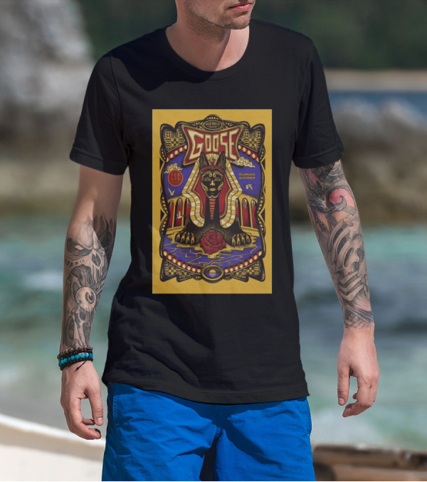 Goose Feb 6-8 2025 Miller High Life Theatre Milwaukee WI Egyptian Sphinx Statue And Rose T-Shirt