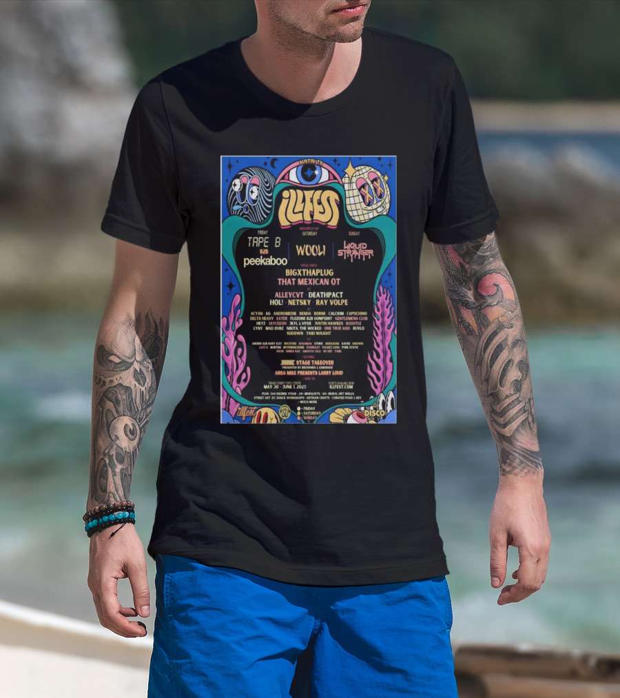 ILLfest Austin TX May 31-June 1 2025 Bigxthaplug That Mexican OT Concert Wooli Liquid Stranger T-Shirt