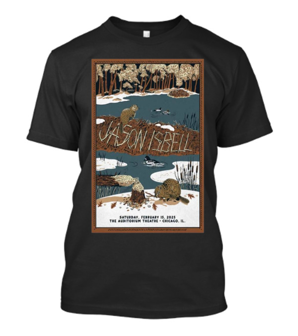 Jason Isbell February 15 2025 Auditorium Theatre Chicago IL Beaver Pond Scene T-Shirt