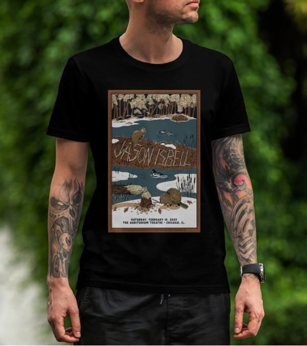 Jason Isbell February 15 2025 Auditorium Theatre Chicago IL Beaver Pond Scene T-Shirt