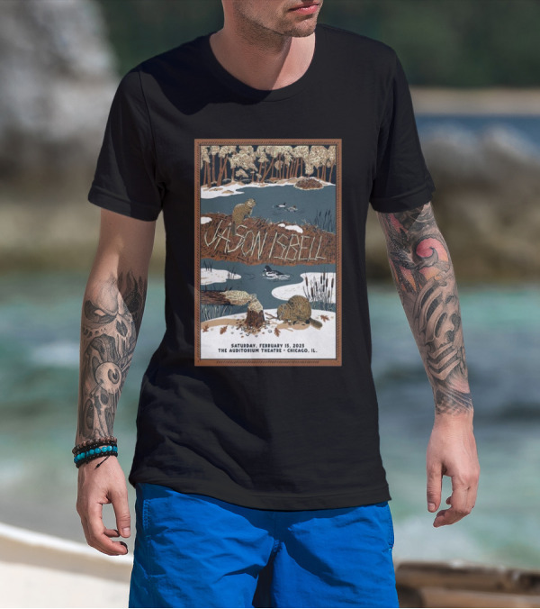 Jason Isbell February 15 2025 Auditorium Theatre Chicago IL Beaver Pond Scene T-Shirt