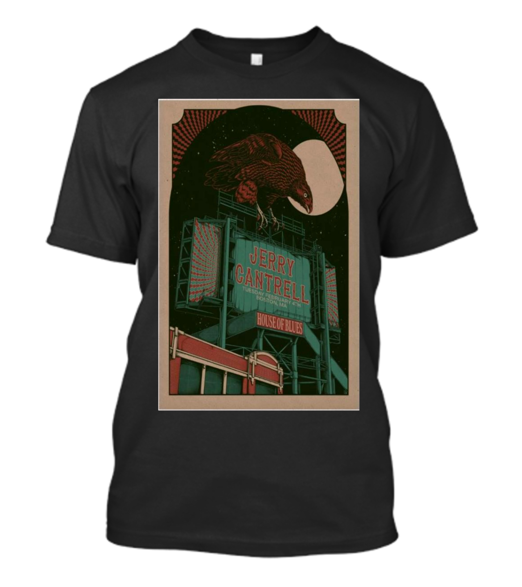Jerry Cantrell Live At House Of Blues Boston February 4 2025 Concert With Eagle Graphic T-Shirt