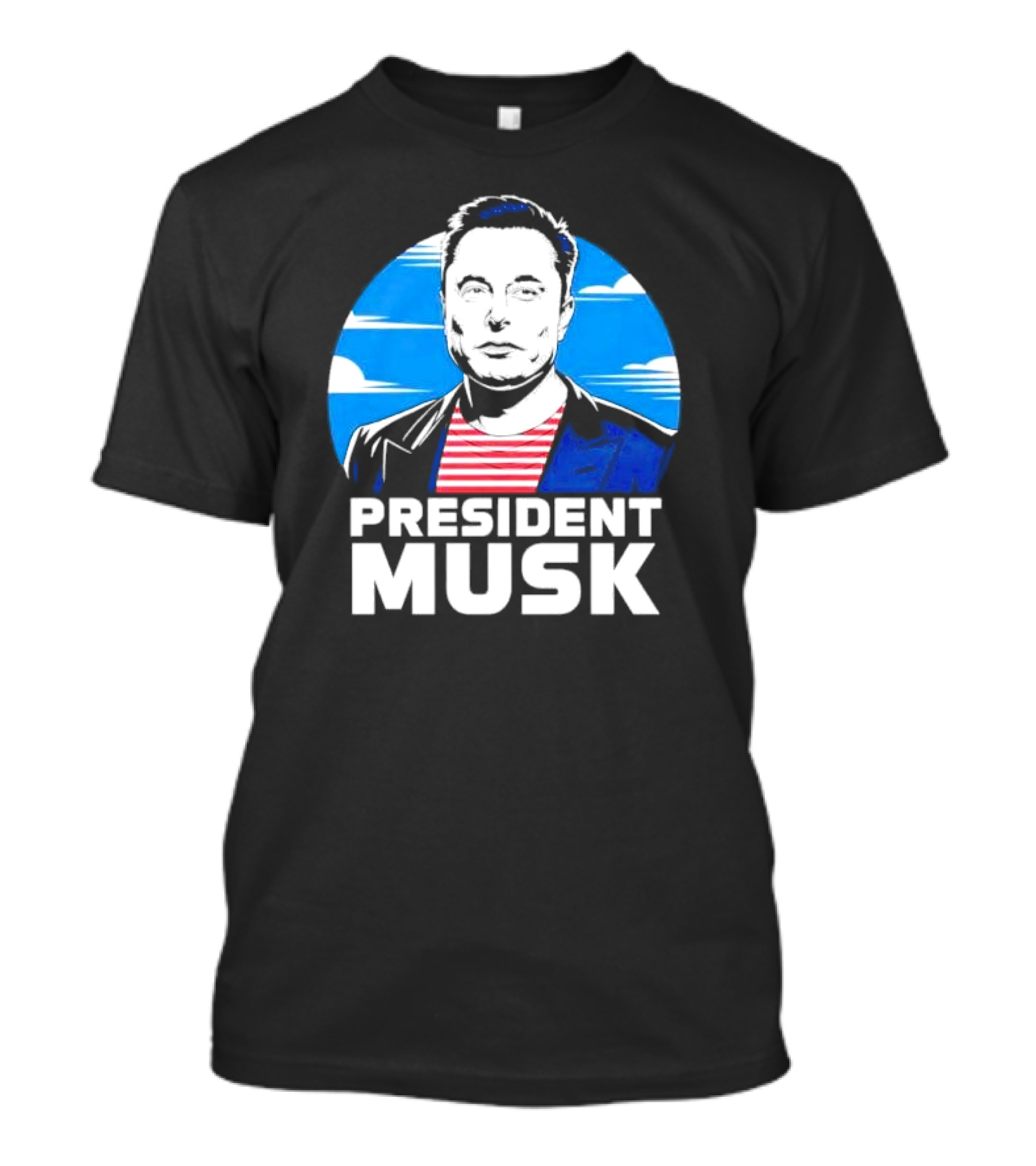 President Musk Elon Musk Retro Style Portrait T-Shirt