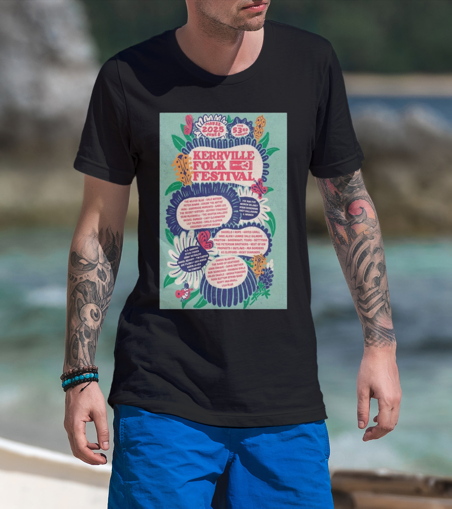 Kerrville Folk Festival 53rd Annual May 22-June 8 2025 Featuring The Wilder Blue, Dale Watson, Fox Run Five T-Shirt