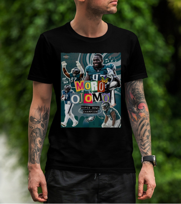 Priority Sports Moro Ojomo Philadelphia Eagles Super Bowl Champion Fly Eagles Fly T-Shirt