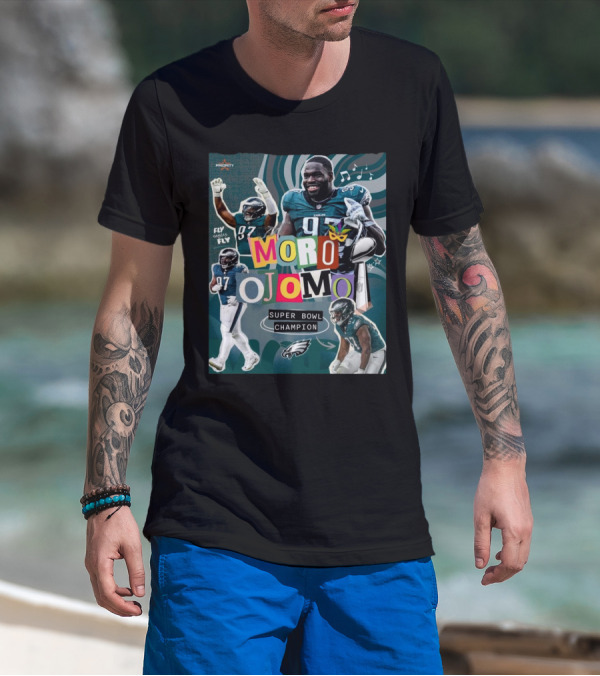 Priority Sports Moro Ojomo Philadelphia Eagles Super Bowl Champion Fly Eagles Fly T-Shirt