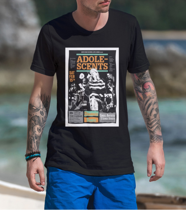 Adolescents Concert February 15 2025 San Diego With DANNYAGE SANDS And Greg Antista And The Lonely Streets T-Shirt