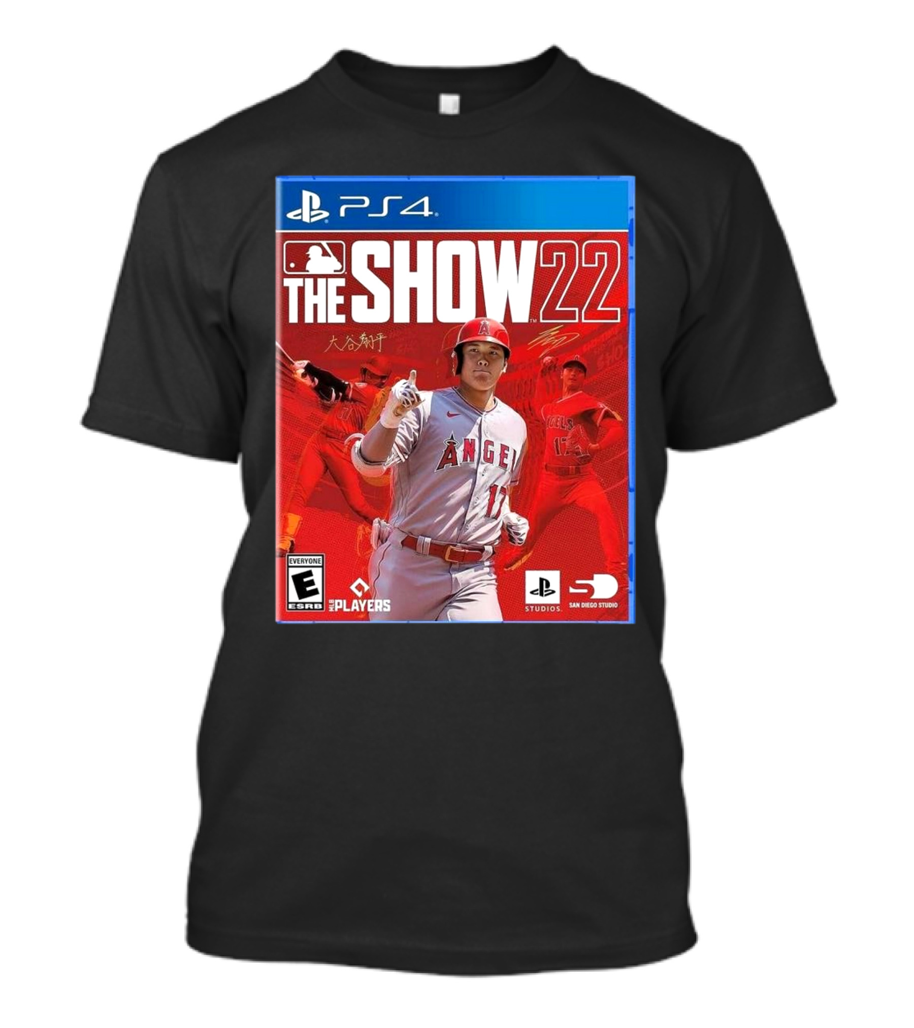 PS4 MLB The Show 22 Shohei Ohtani Los Angeles Angels Ohtani Signature T-Shirt