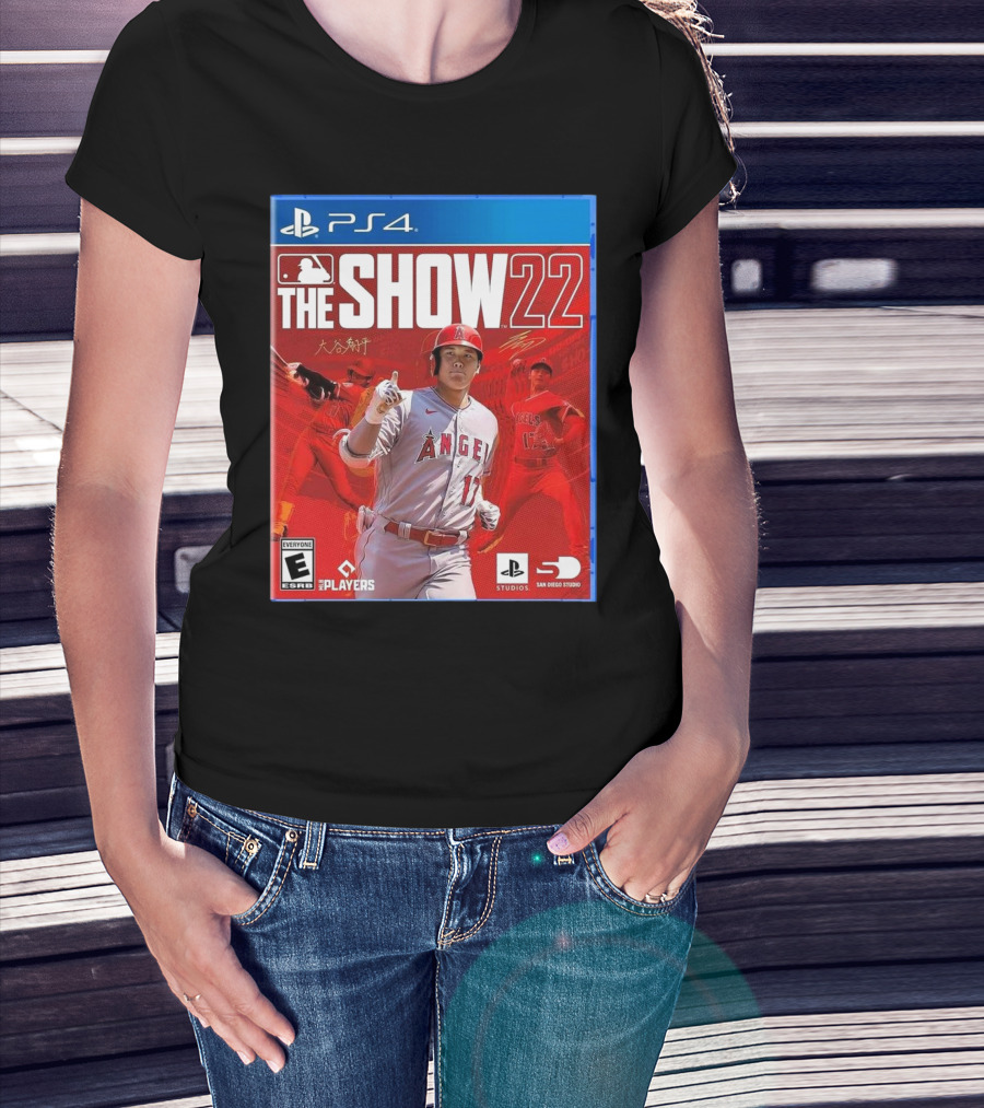 PS4 MLB The Show 22 Shohei Ohtani Los Angeles Angels Ohtani Signature T-Shirt