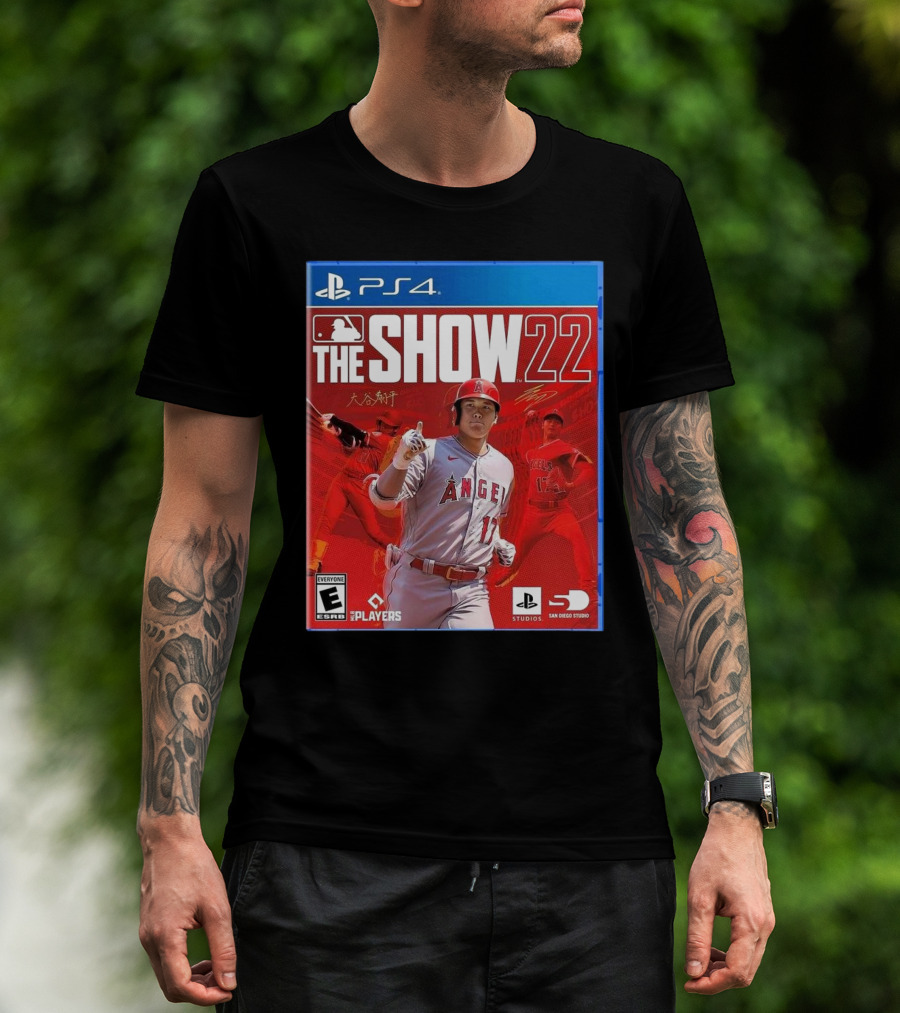 PS4 MLB The Show 22 Shohei Ohtani Los Angeles Angels Ohtani Signature T-Shirt