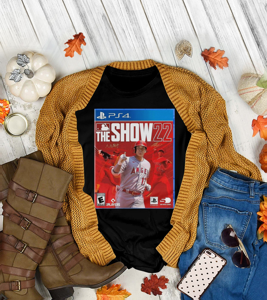 PS4 MLB The Show 22 Shohei Ohtani Los Angeles Angels Ohtani Signature T-Shirt