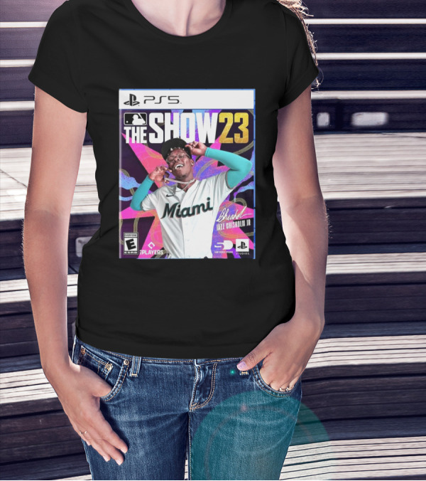 PS5 MLB The Show 23 Jazz Chisholm JR Miami Marlins Cover Art T-Shirt