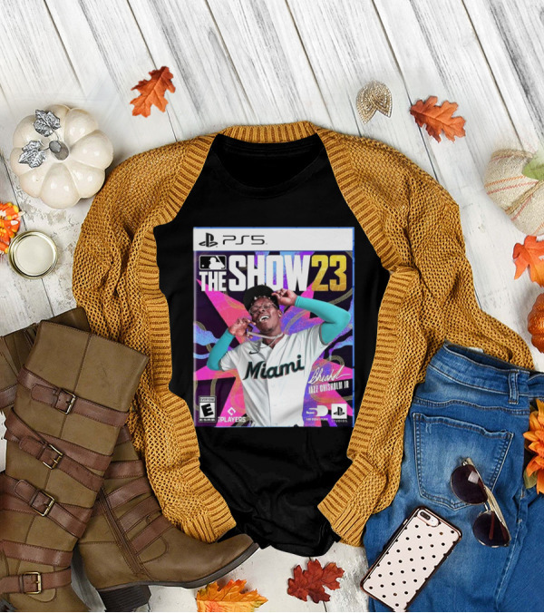 PS5 MLB The Show 23 Jazz Chisholm JR Miami Marlins Cover Art T-Shirt