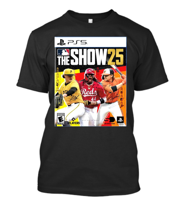 PS5 MLB The Show 25 Paul Skenes Elly De La Cruz Gunnar Henderson Cover Art T-Shirt