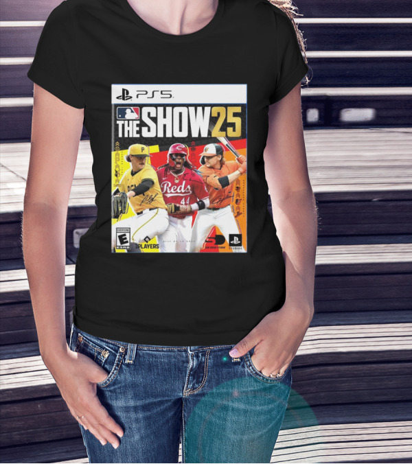 PS5 MLB The Show 25 Paul Skenes Elly De La Cruz Gunnar Henderson Cover Art T-Shirt