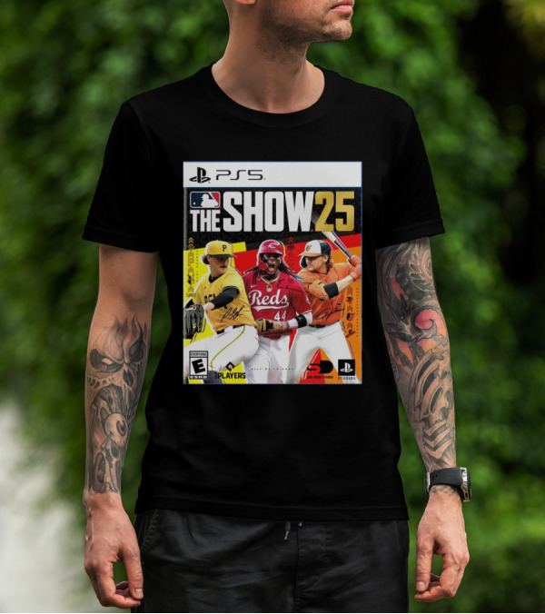 PS5 MLB The Show 25 Paul Skenes Elly De La Cruz Gunnar Henderson Cover Art T-Shirt