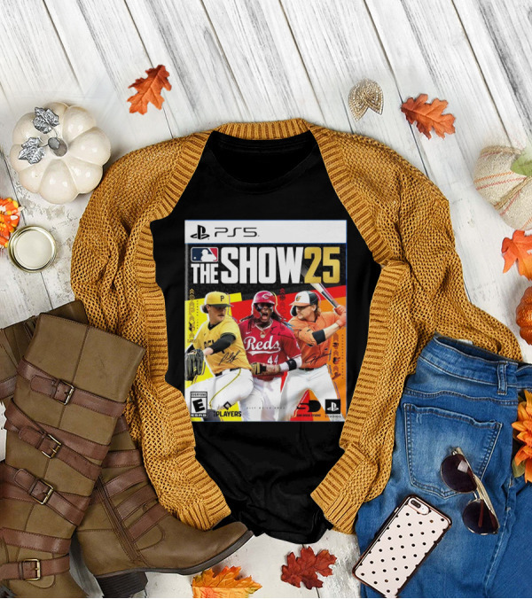 PS5 MLB The Show 25 Paul Skenes Elly De La Cruz Gunnar Henderson Cover Art T-Shirt