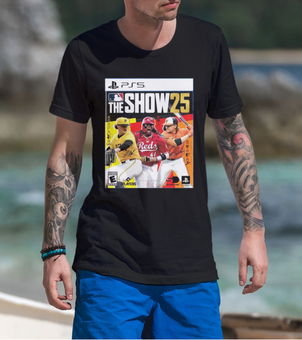 PS5 MLB The Show 25 Paul Skenes Elly De La Cruz Gunnar Henderson Cover Art T-Shirt