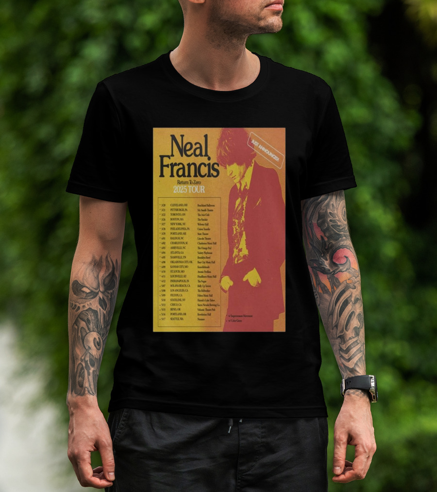 Neal Francis Return To Zero 2025 Tour Just Announced With Dates And Venues T-Shirt