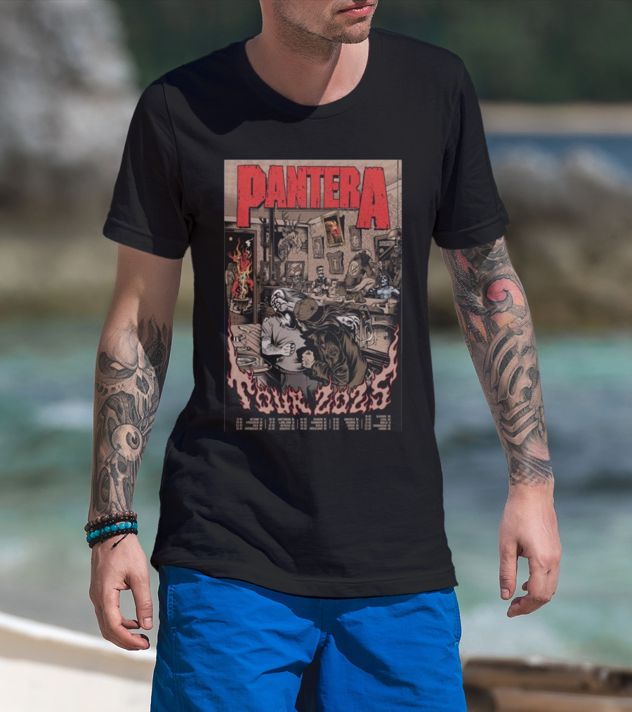 Pantera Tour 2025 With Brussels Bologna Zurich Dates T-Shirt