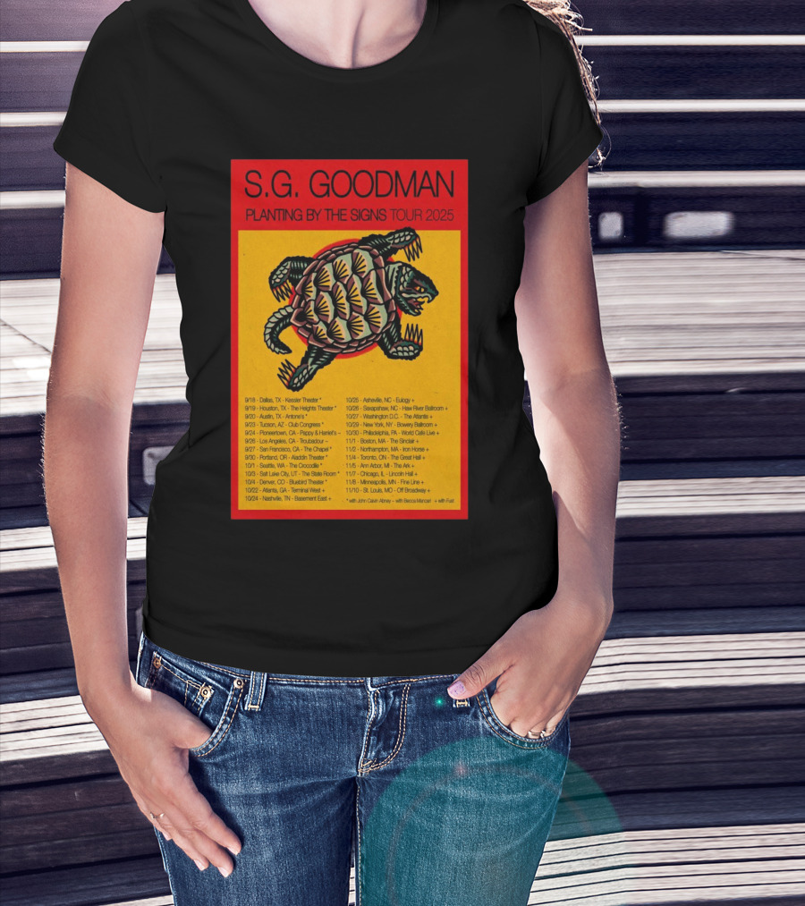 S.G. Goodman 2025 Tour Planting By The Signs Dallas TX Kessler Theater Turtle Artwork T-Shirt