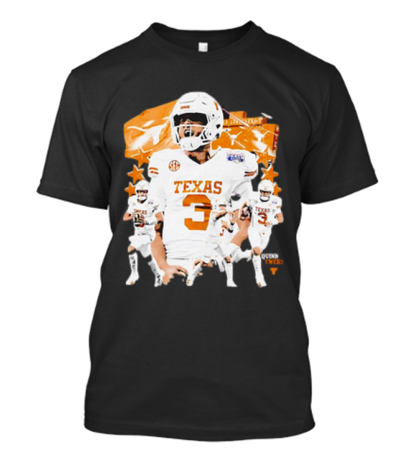 Quinn Ewers Texas Longhorns Football 3 90s Style SEC Champion T-Shirt