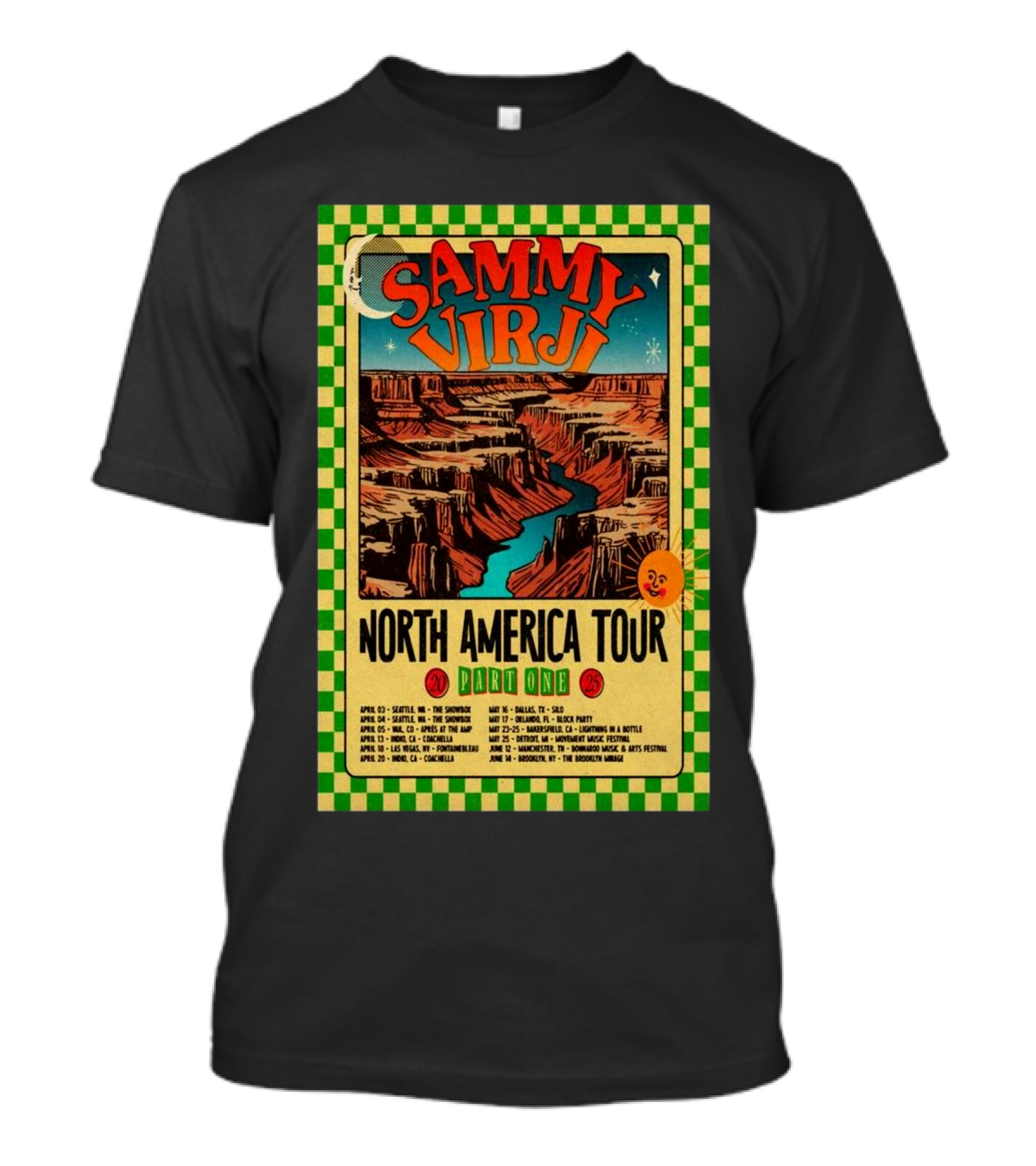Sammy Virji North America Tour 2025 Part One Seattle Showbox Coachella Lightning In A Bottle Brooklyn Mirage T-Shirt