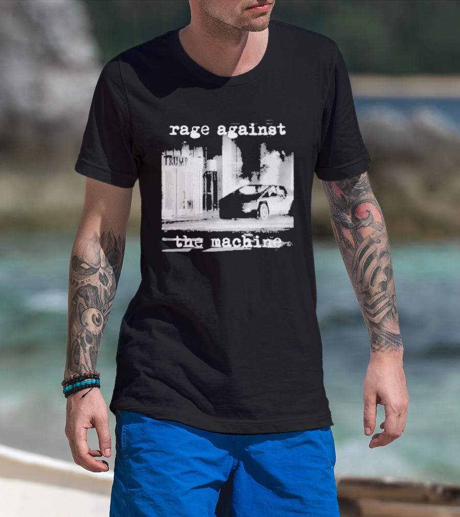 Rage Against The Machine Car Explosion Outside Building T-Shirt