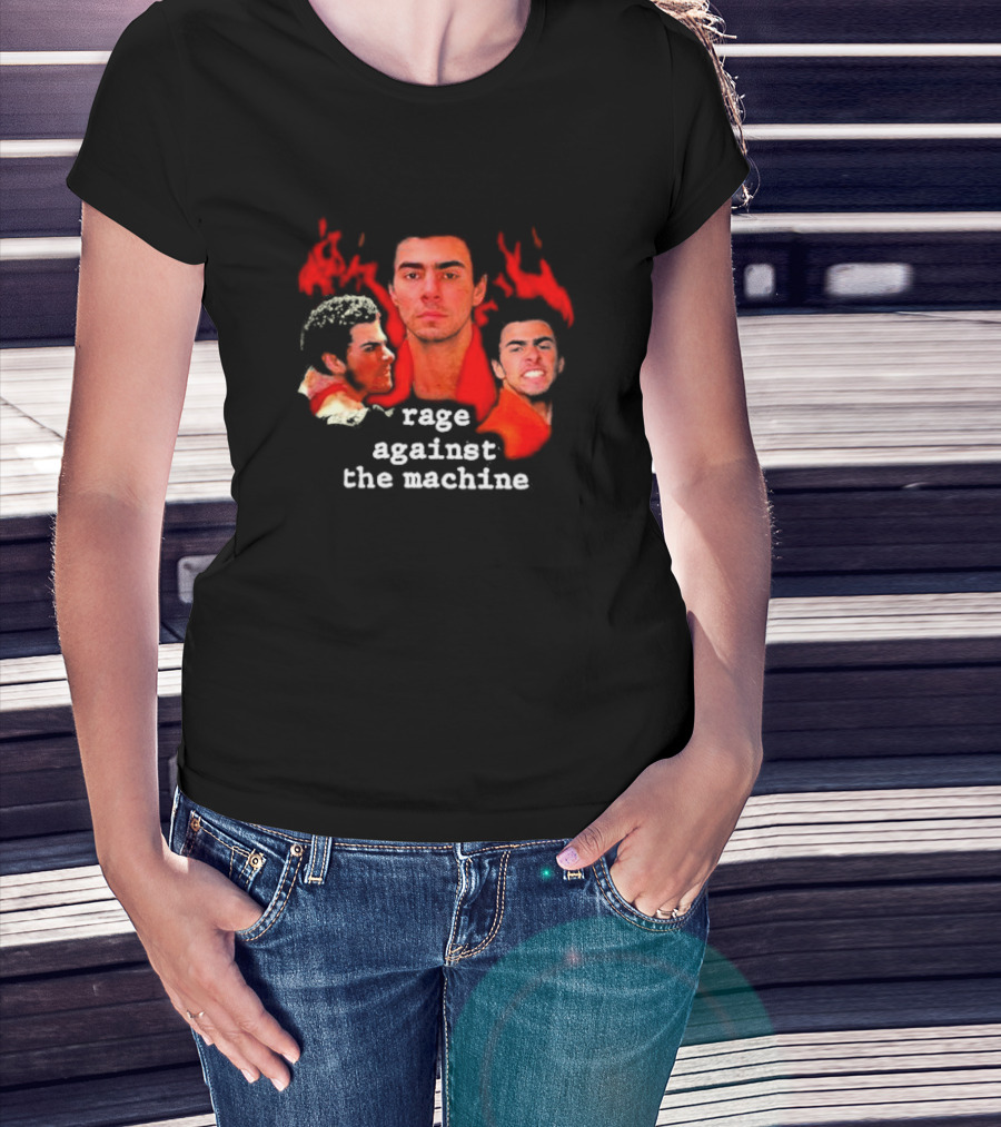 Rage Against The Machine Luigi Mangione Red Portrait Trio T-Shirt