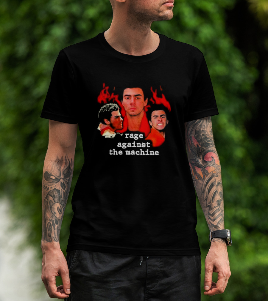 Rage Against The Machine Luigi Mangione Red Portrait Trio T-Shirt
